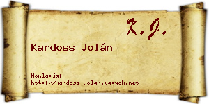 Kardoss Jolán névjegykártya